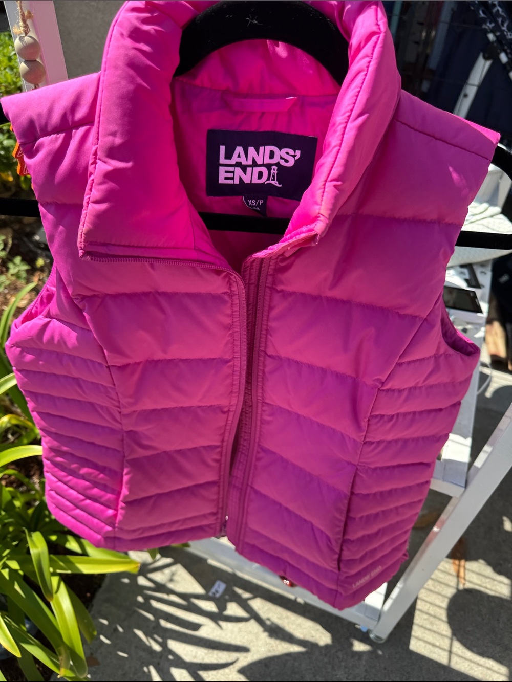 Lands' End Women's Hot Pink Quilted Puffer Vest